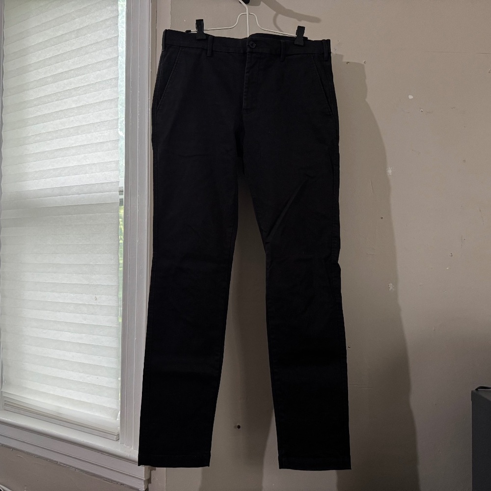 UNIQLO Mens Chino Black Pants Slim Fit Size 34 x 34